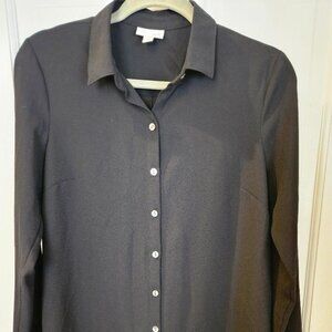 J. Jill black button down long sleeve shirt with pleated back.